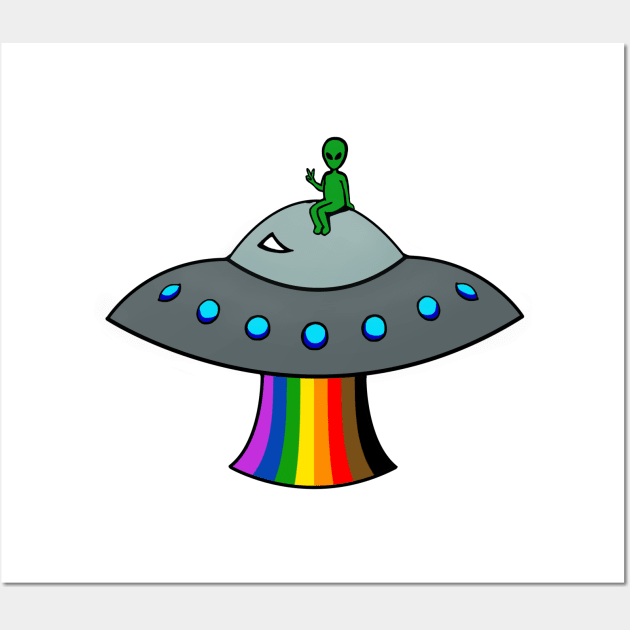 Philadelphia Rainbow Gay Pride Alien Wall Art by MythicalPride